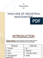 A Presentation On Analysis of Industrial Waste Water