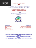 "Hospital Management System": in Partial Fulfilment For The Degree of