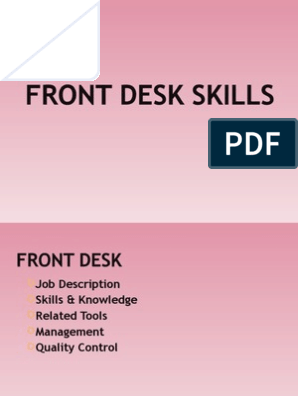 2 Front Desk Skills Psychology Cognitive Science