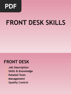 2 Front Desk Skills Psychology Cognitive Science