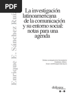 La Investigacion Latinoamericana de La Comunciacion y Su Entorno Social