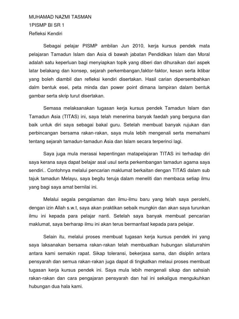 Refleksi Kendiri