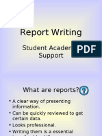 Report Writing: Student Academic Support