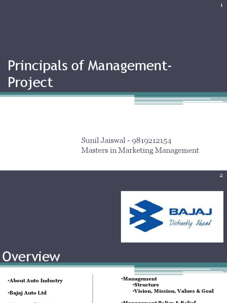 Project On Bajaj Auto Ltd Pdf Business