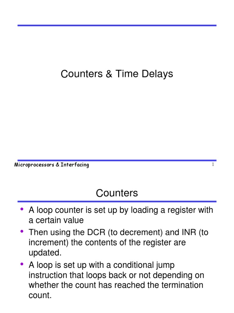 Delay Calculation in 8085 Microprocessor | PDF | Control Flow ...