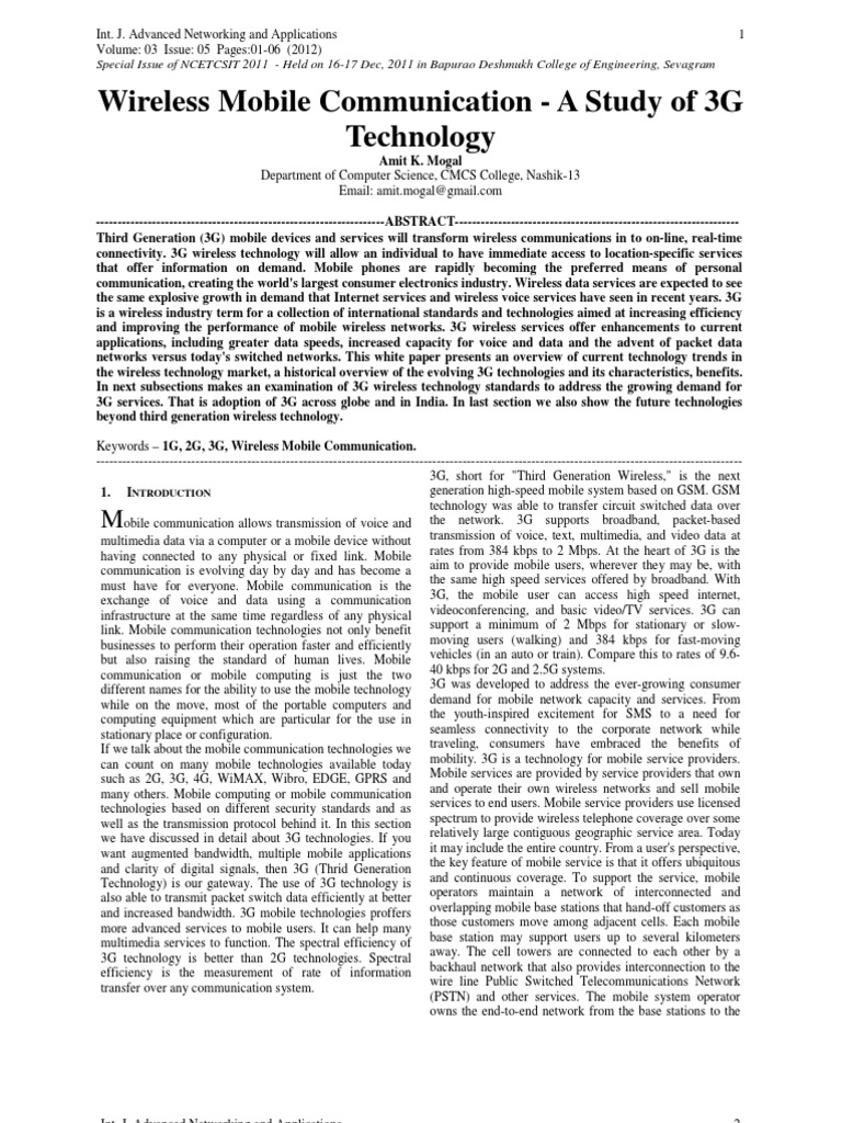 3G Wireless Tech for Engineers | PDF