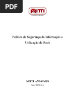 Política de Segurança da Informação e Utilização da Rede