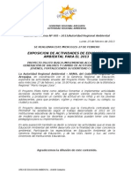 Boletin de Prensa 005 - 2013 Exposicion Educacion Ambiental 2013