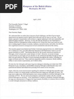 Letter to Secretary Chuck Hagel from Reps. Cheri Bustos and Dave Loebsack regarding the Rock Island Arsenal, April 1, 2013
