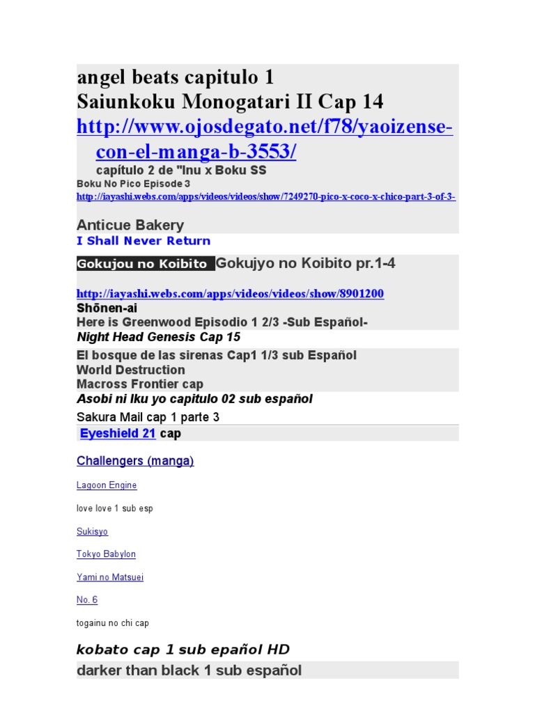 Boku No Pico Capitulo 1 Sub Español 2 | PDF | Manga | Anime