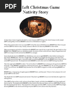 Right Left Christmas Game Nativity Story and Other Christmas Games