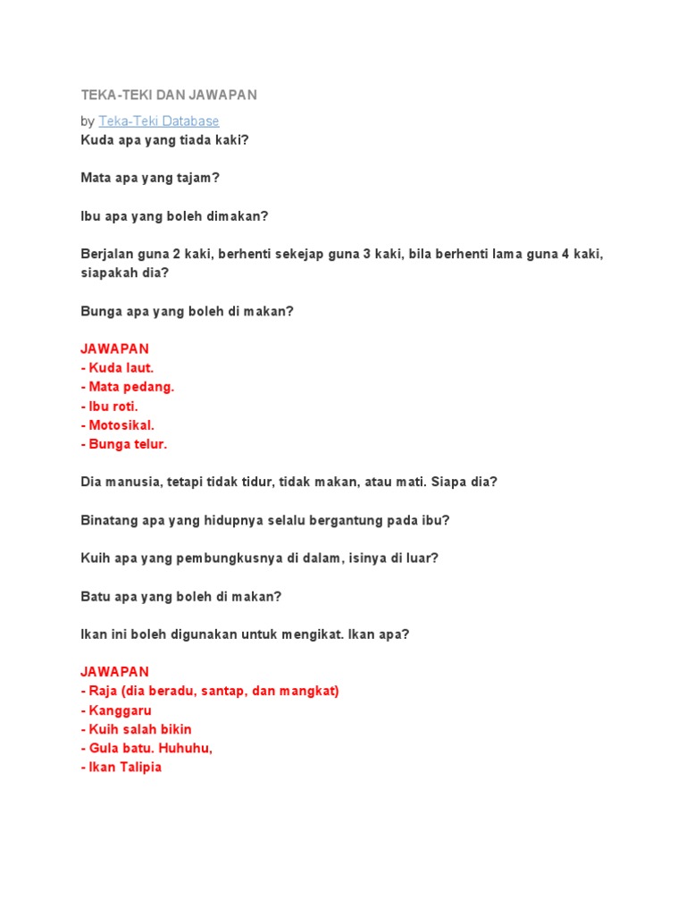 Teka Teki Pdf