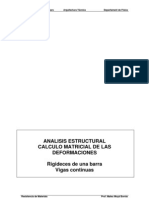 Resistencia de Materiales- Apunte- Analisis Estructural Vigas Continuas Estructuras Metodo Matricial