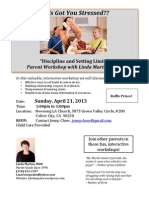 Parent Workshop Flyer - "Discipline and Setting Limits"
Parent Workshop with Linda Marten, MSW at Newsong LA