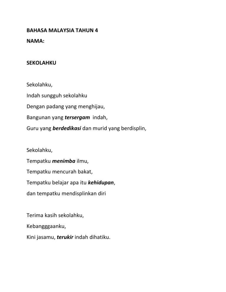 Documents Similar To Sajak Sekolahku