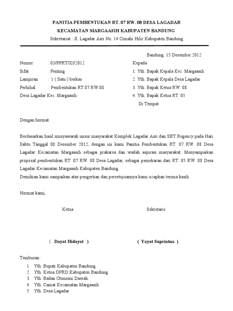 Contoh Surat Izin Tidak Masuk Kerja Dari Rt Rw - Nusagates