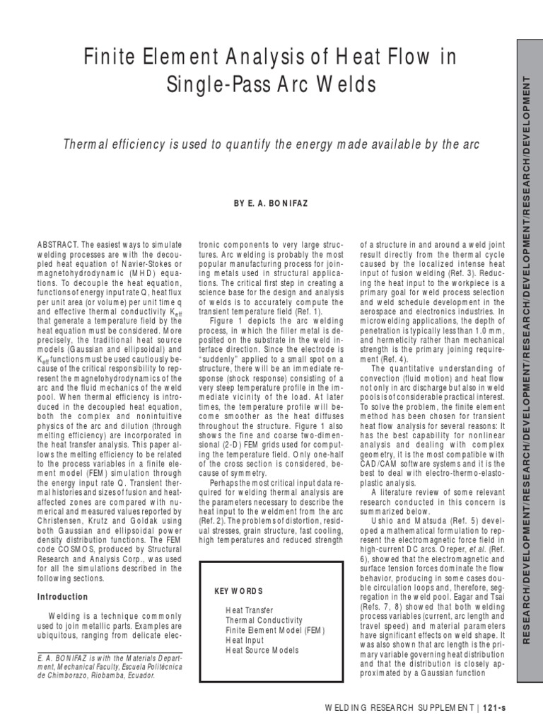 Finite Element Analysis of Heat Flow in | PDF | Welding | Construction