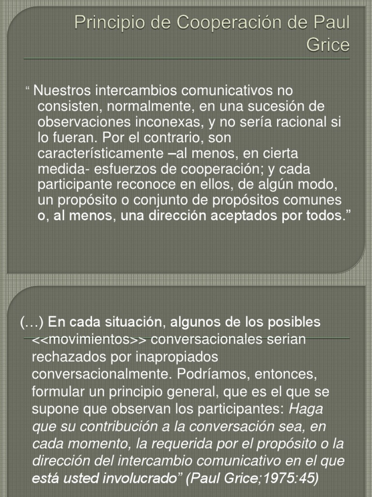 Máximas conversacionales de Paul Grice