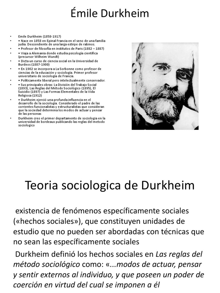 Contribuição De Durkheim Para A Sociologia