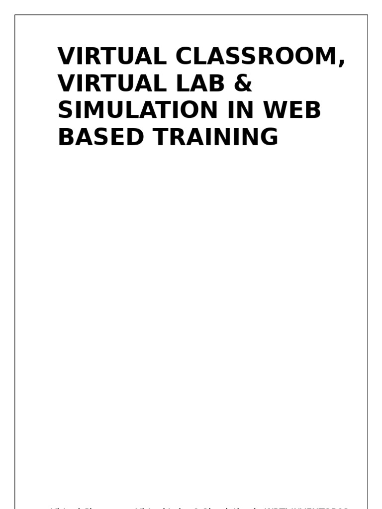 Virtual Classroom, Virtual Lab & Simulation in Web Based Training | PDF ...