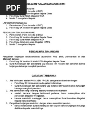 Syarat Pengajuan Tunjangan Anak Istri Mutasi Pdf