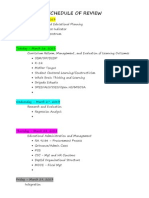 Schedule of Study