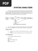 Syntax Analyzer: Features of YACC