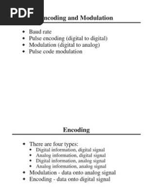 Encoding and Modulation Techniques | PDF | Modulation | Digital Signal