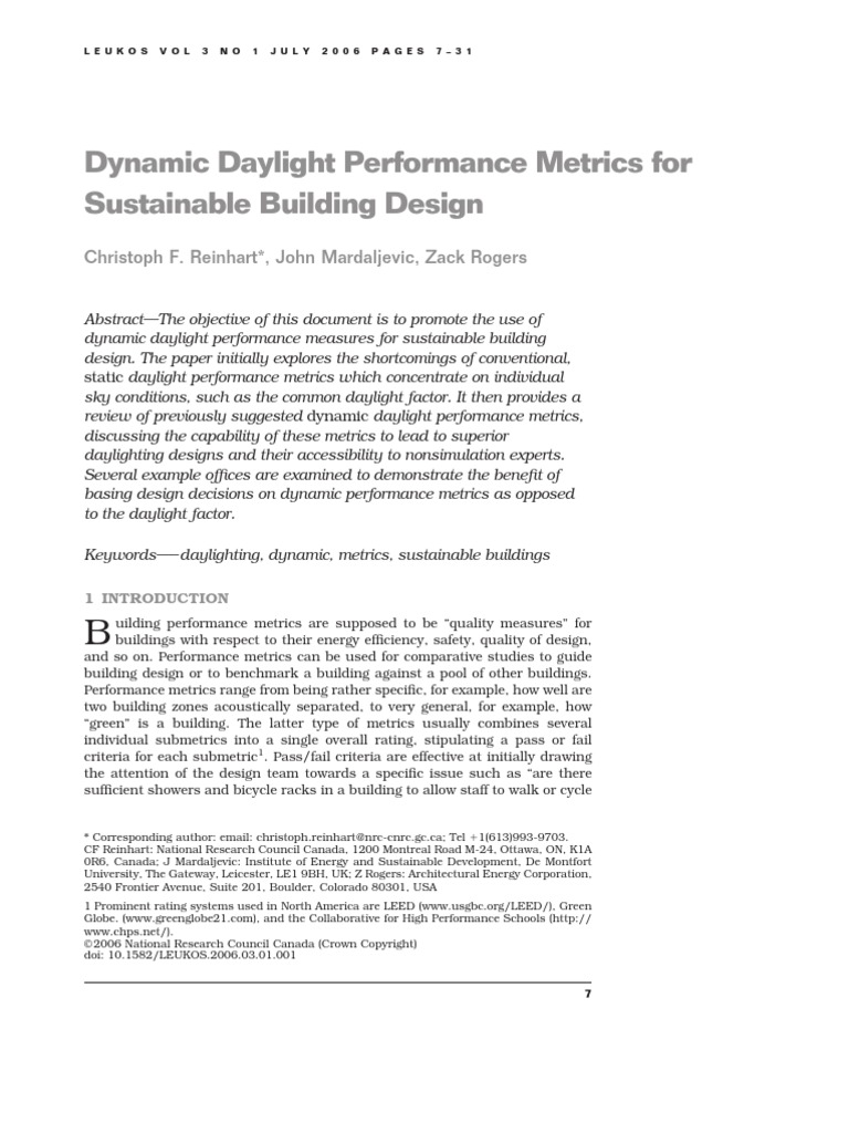 2-Dynamic Daylight Metrics | PDF | Leadership In Energy And ...