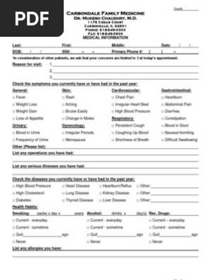 Medical History Form