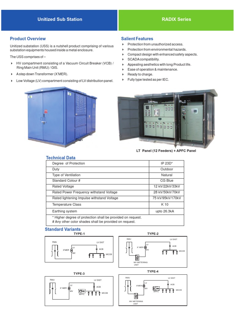 Radix Series Unitized Sub StationsEnglish | PDF | Electrical Substation ...