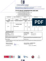 Certificate of Visual Examination and Mpi: International Limited