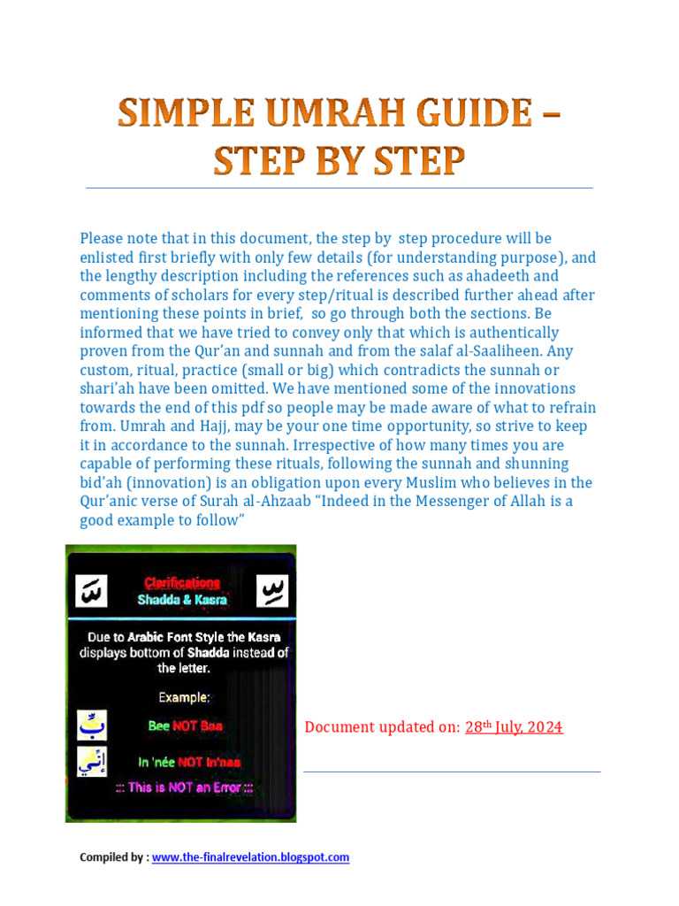 Step-by-Step Umrah Guide PDF | PDF | Hajj | Muhammad