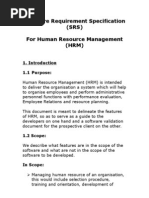 Software Requirement Specification (SRS) For Human Resource Management (HRM)