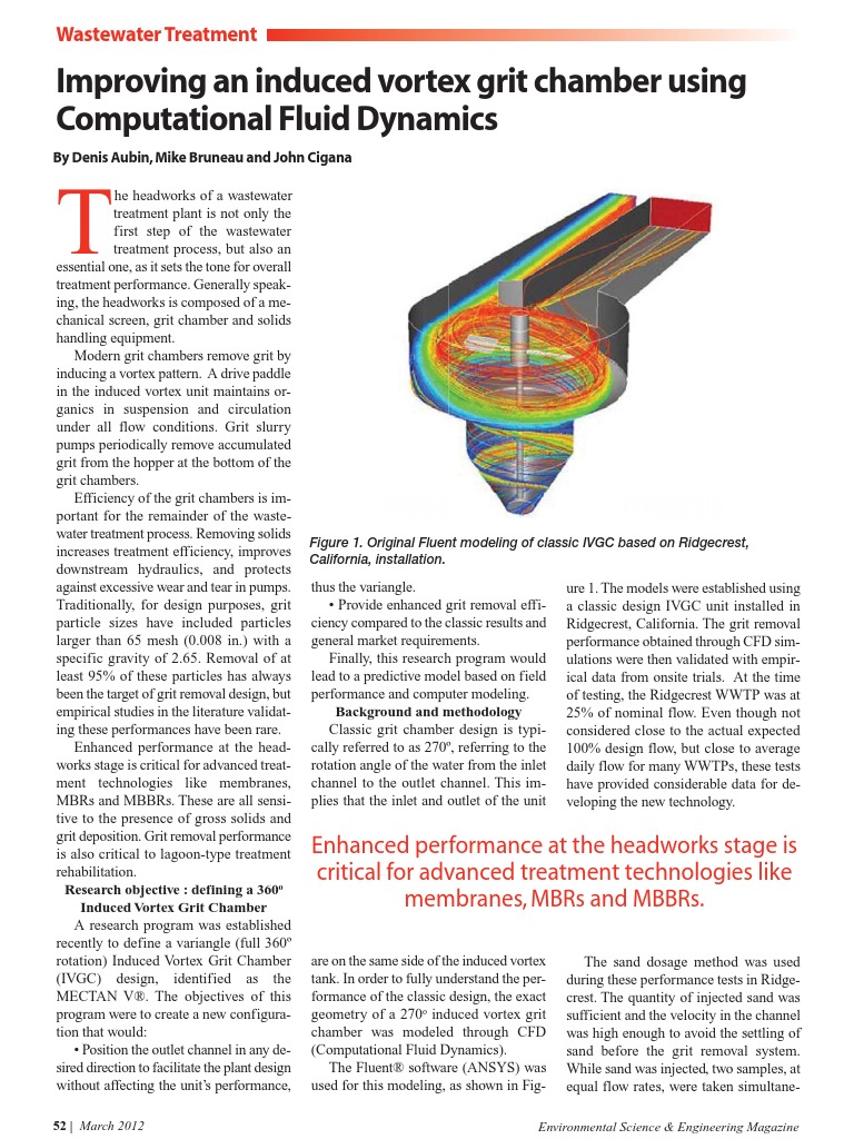 25496,Improving a Vortex Grit Chamber Us Computational Fluid Dynamics