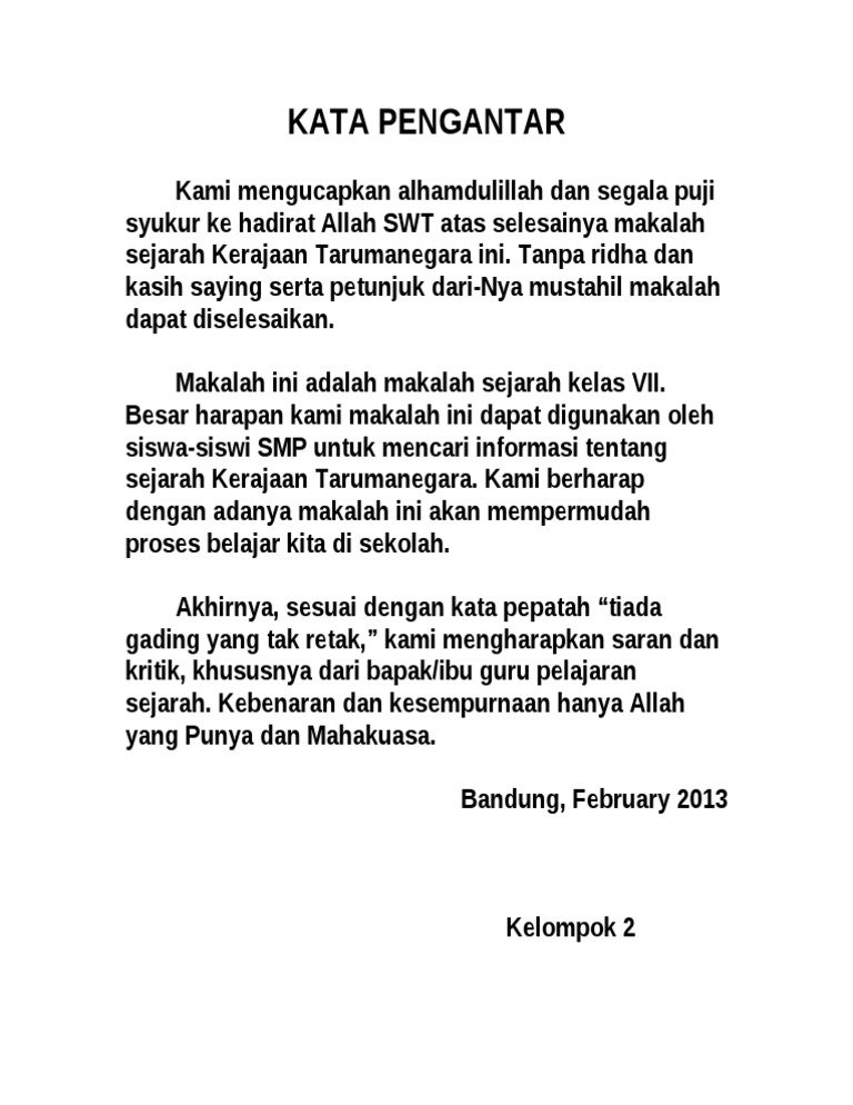 Kata Pengantar Yang Bagus