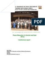 Peace Education Conference Report from East and Central Africa