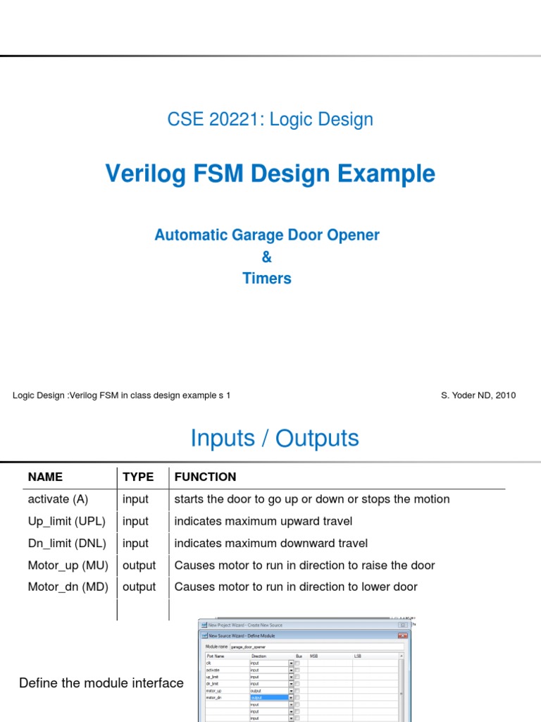 L17 - FSM Design Example With Verilog | PDF