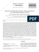 Emissions From Light Duty Gasoline Vehicles Operating On Low Blend Ethanol Gasoline and E85