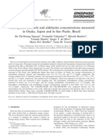 Atmospheric alcohols and aldehydes concentrations measured  in Osaka,Japan and in Sao Paulo,Brazil