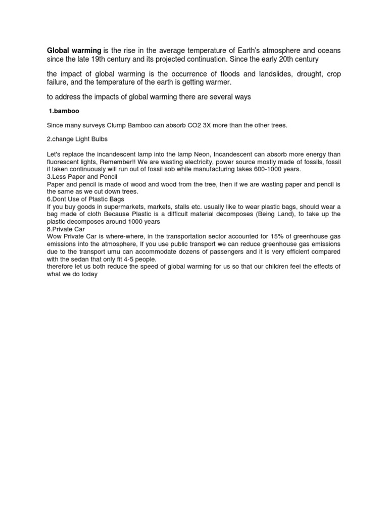 Strategies to Combat Global Warming | PDF