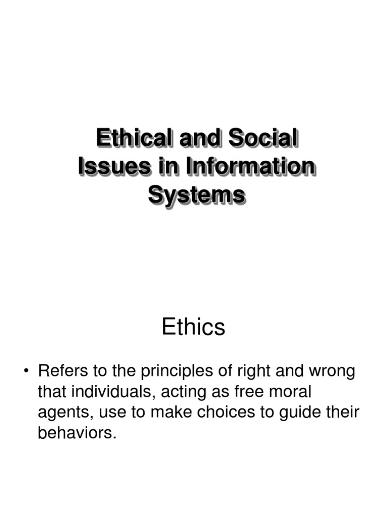 Ethical Issues in MIS | PDF | Privacy | Internet