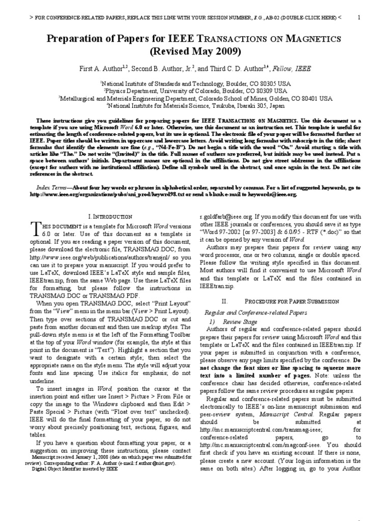 Ieee Template | PDF | Citation | Portable Document Format