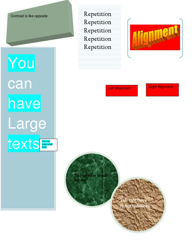 Textures and Text Alignment Guide | PDF | Language Arts & Discipline