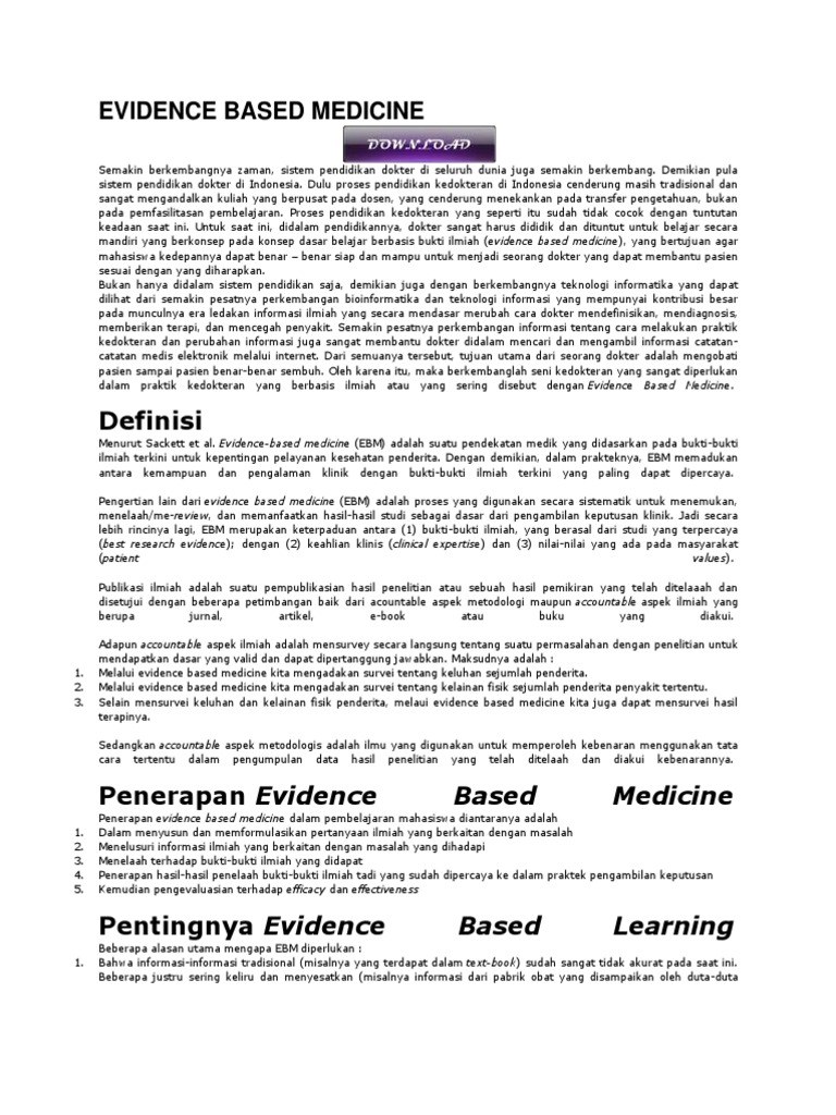 Penerapan Evidence Based Medicine di Indonesia | PDF