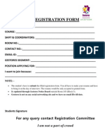 Registration Form: For Any Query Contact Registration Committee