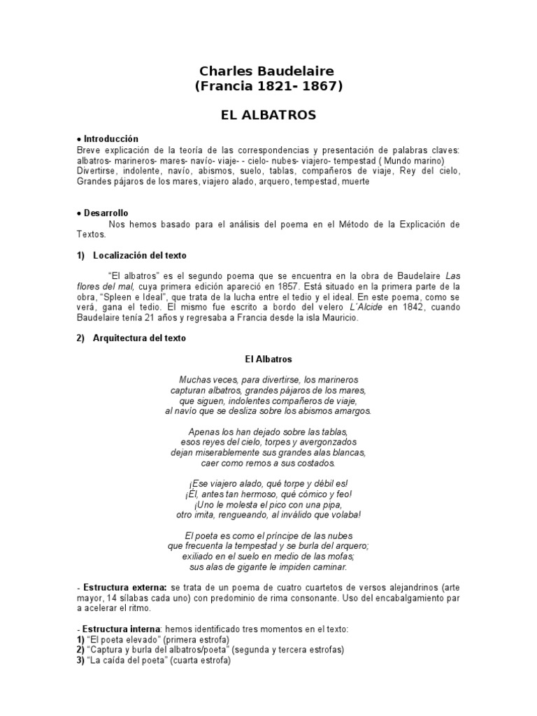 El Albatros (Charles Baudelaire) | Charles Baudelaire | Poesía