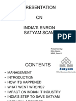 Presentation ON India'S Enron Satyam Scam: Presented By:-Nitin Gupta MBA, Sem-II