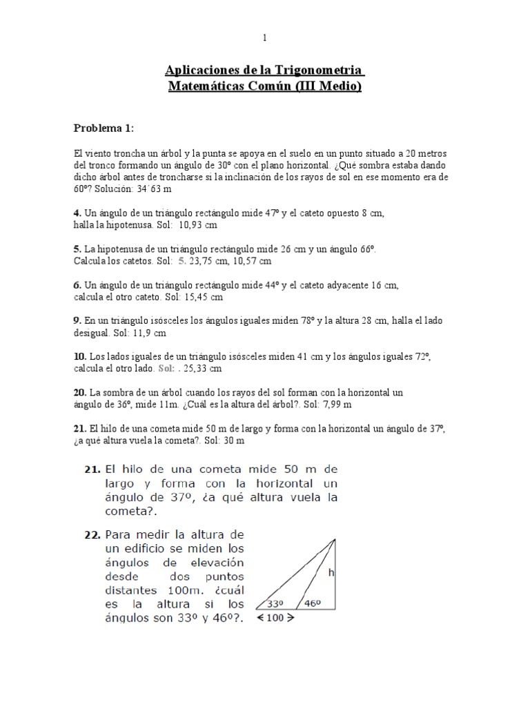 Aplicaciones De La Trigonometria Pdf Altura Triangulo