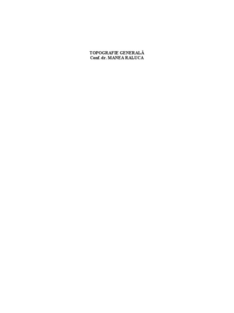 Topografie Generala Manea Raluca | PDF